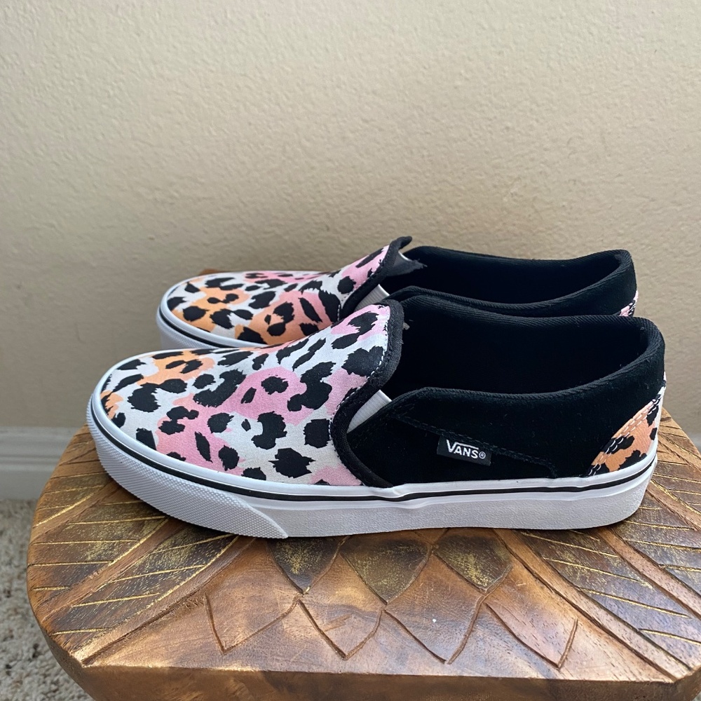 Vans Multi Color Animal Print Slip Ons - Picture 4 of 9